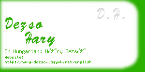 dezso hary business card